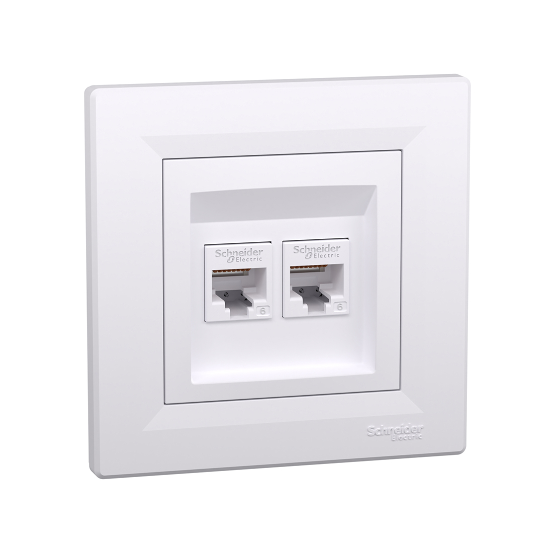 51488_1.jpg Розетка двойная компьютерная SE EPH4800121 Asfora RJ45 кат. 6 в сборе белый