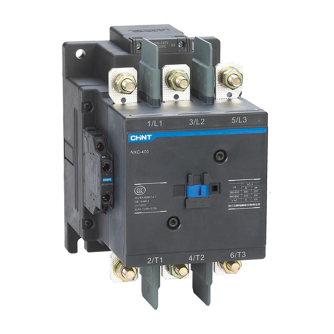 54680_1.jpg Контактор CHINT NXC-330 330A 220В/АС3 2НО+2НЗ 50Гц