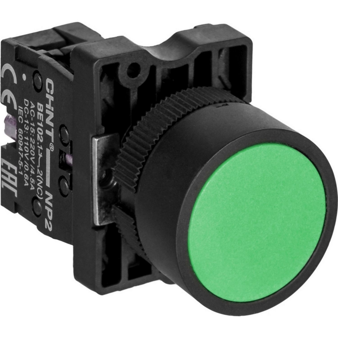 54764_1.jpg Кнопка управления CHINT NP2-EA31 без подсветки зеленая 1НО IP40