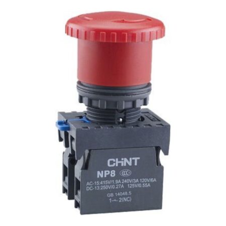 Кнопка управления CHINT "Грибок" 40мм с фиксацией NP8-11ZS/14 красная 1НО+1НЗ IP65