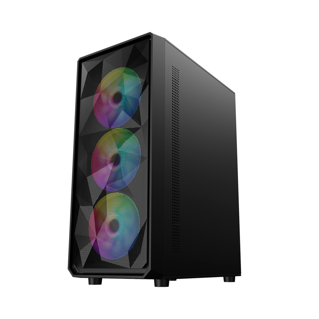 61009_1.jpg Компьютерный корпус 1STPLAYER FD3-BK-1F5M-3F5S Black без Б/П