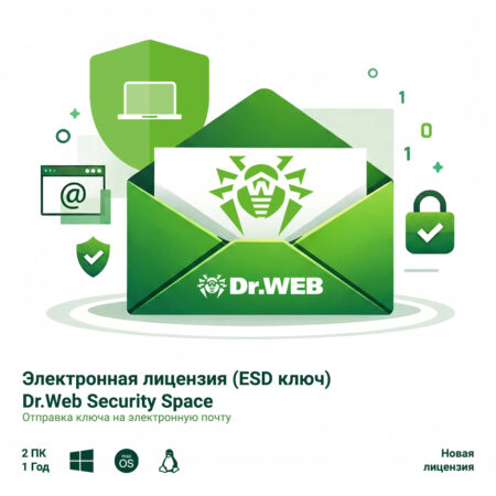 Электронная лицензия (ESD ключ) Dr.Web Security Space 12М 2 ПК новая