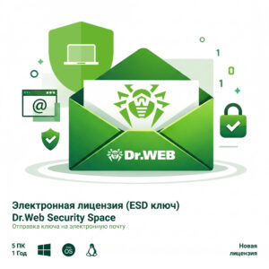 Электронная лицензия (ESD ключ) Dr.Web Security Space 12М 5 ПК новая