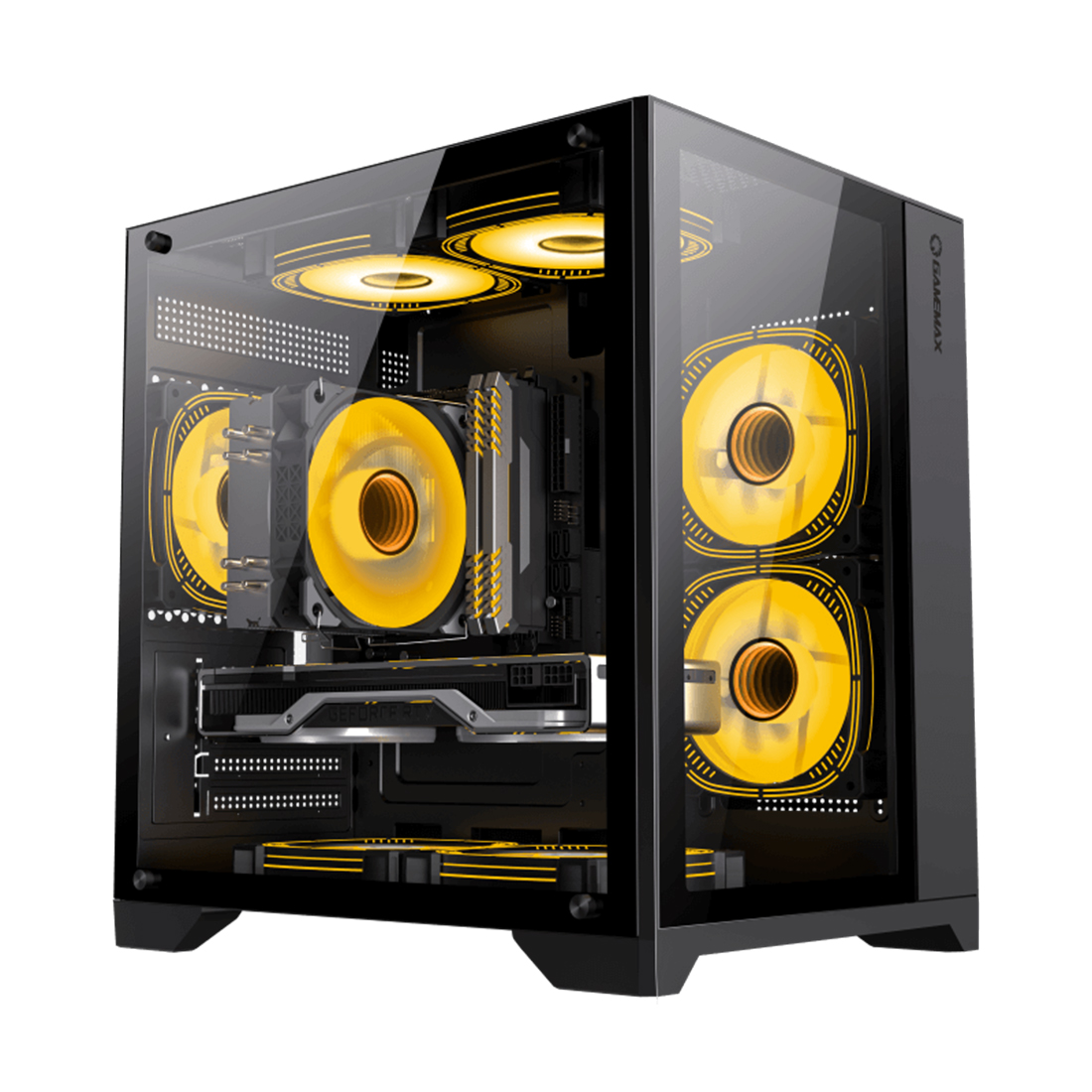 82700_1.jpg Компьютерный корпус Gamemax Infinity Mini 3 ARGB Fans + Controller Black без Б/П