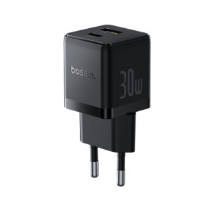 Адаптер питания Baseus Palm C+U 30W Black ( в комлпекте кабель Type-c) (P1011160A113-01)