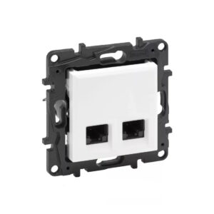 Информационная розетка двойная Niloe Step 2хRJ45 Кат.6 UTP Белый new