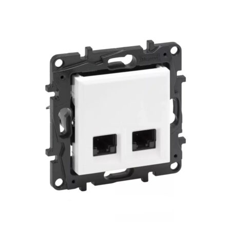 Информационная розетка двойная Niloe Step 2хRJ45 Кат.6 UTP Белый new