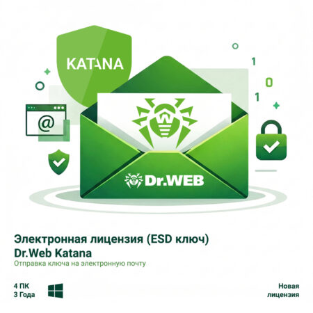 Электронная лицензия (ESD ключ) Dr.Web Katana 36М 4 ПК новая