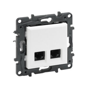 Информационная розетка двойная Niloe Step 2хRJ45 Кат.5e UTP Белый new