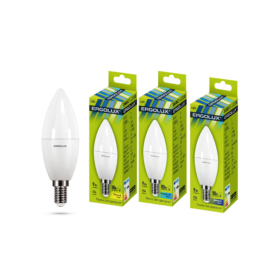 26377_1.jpg Эл. лампа светодиодная Ergolux LED-C35-9W-E14-4K, Холодный