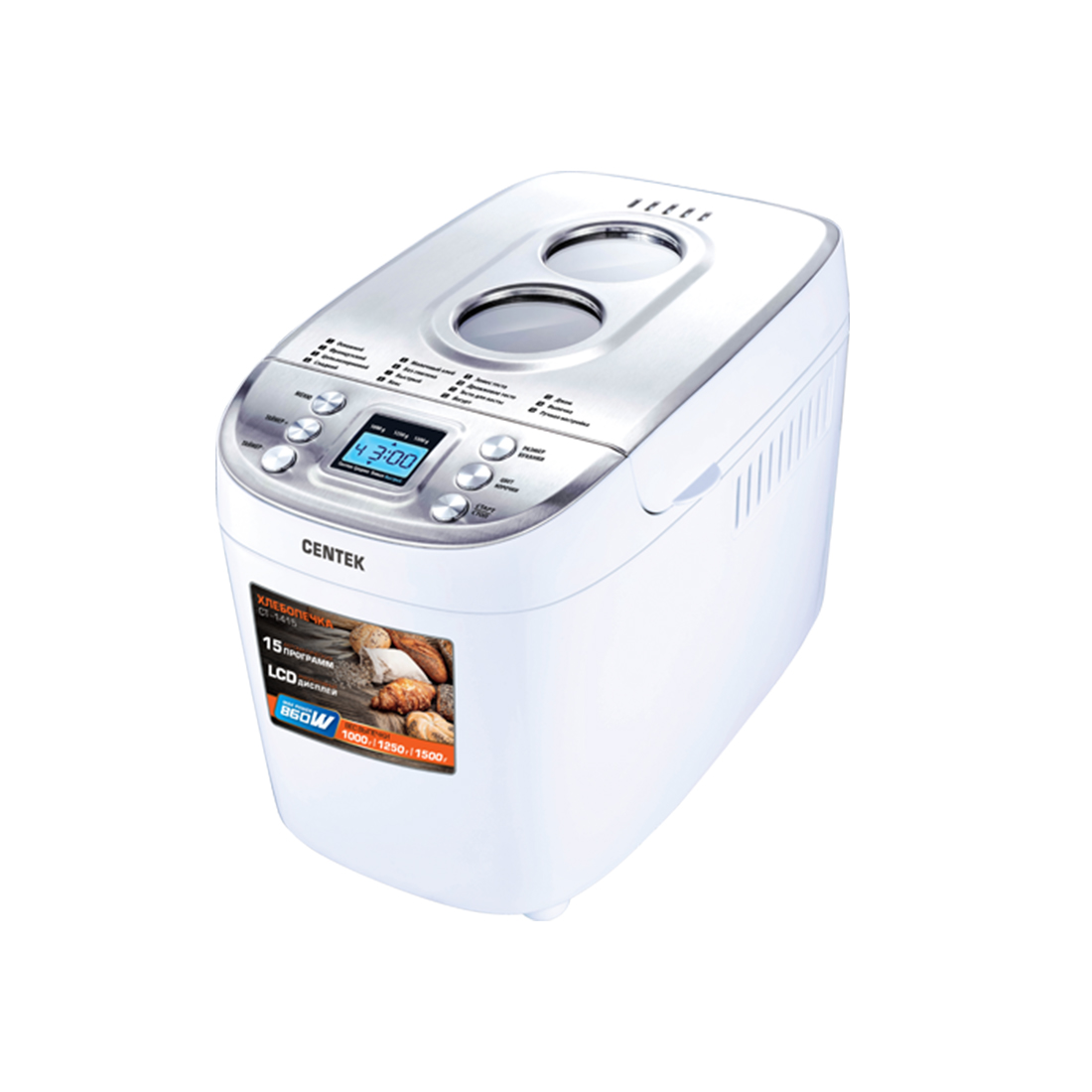 46255_1.jpg Хлебопечь Centek CT-1415 Белый