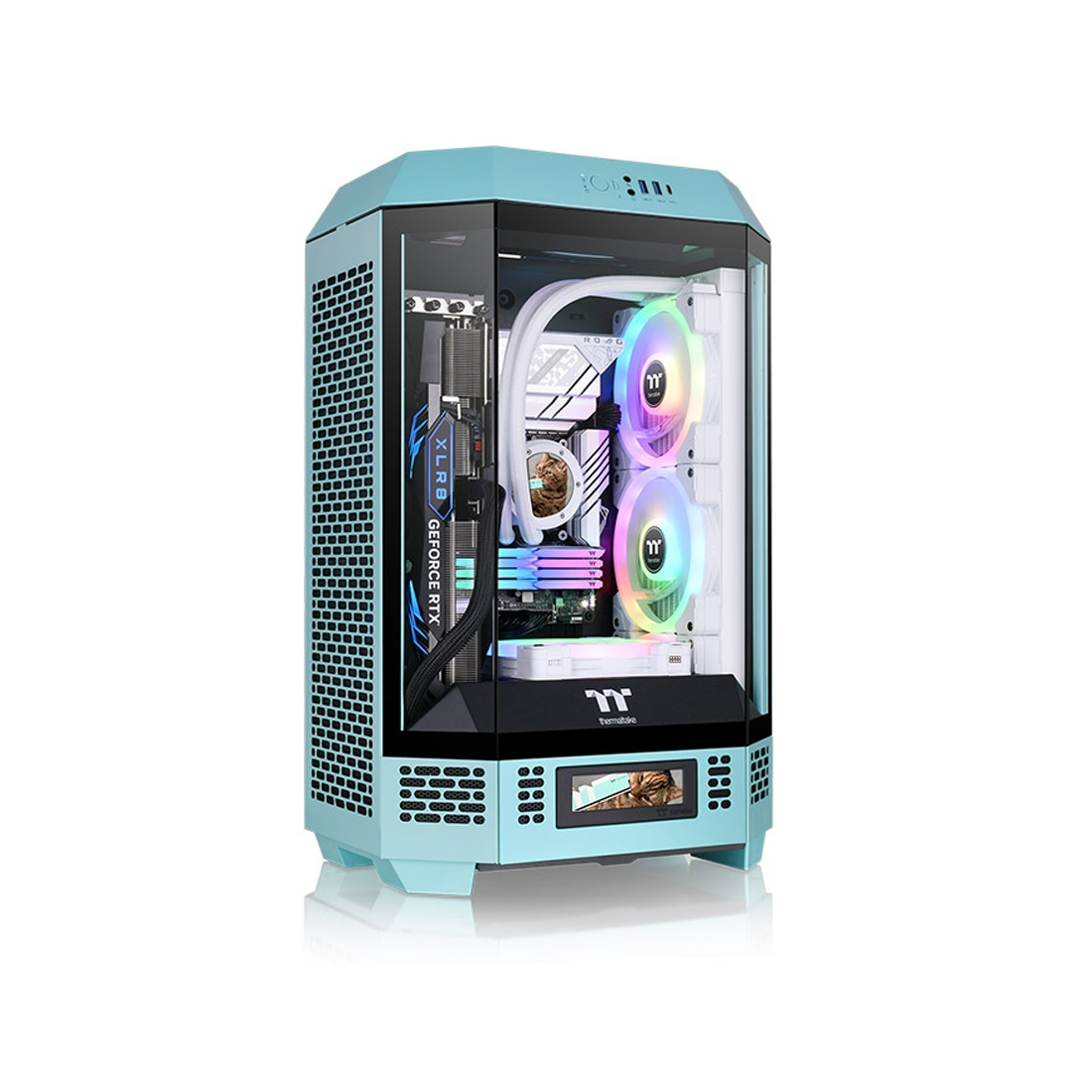84550_1.jpg Компьютерный корпус Thermaltake The Tower 300 Turquoise без Б/П