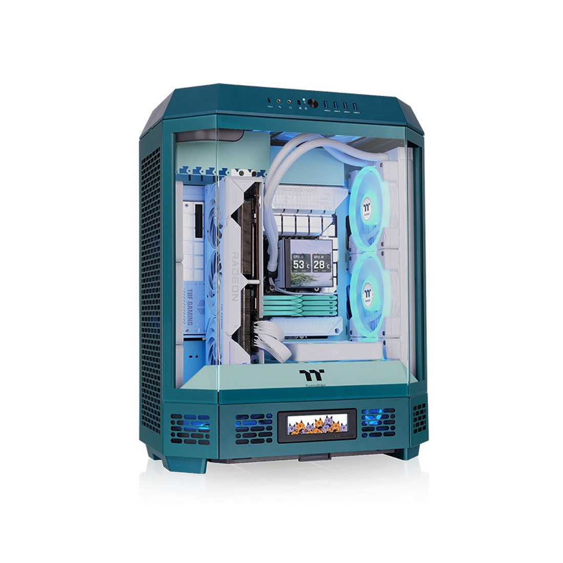 86892_1.jpg Компьютерный корпус Thermaltake The Tower 600 Transformative Teal без Б/П